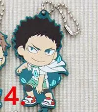 4 1 шт. аниме брелок Nekoma karasuo Haikyuu! Некома карасуно старшая школа с волейбольной Смолы Резиновые подвесные брелоки - Цвет: 4