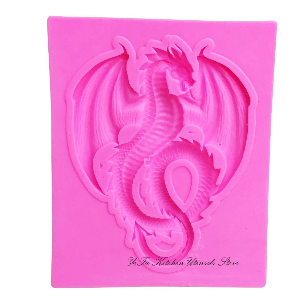 Силиконовые формы для Дракона fondant(сахарная) пресс-форма для тортов декоративные инструменты шоколадная мастика прессформа мыла прессформы T1012