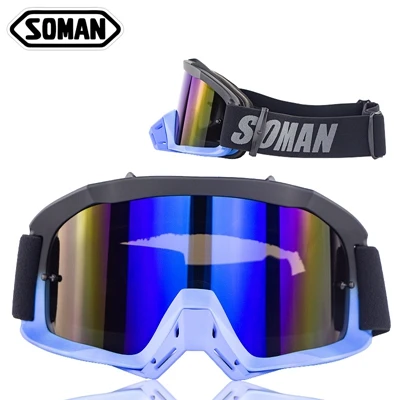 SOMAN SM16 Новые Дорожные очки для мотокросса, очки для квадроцикла, велосипедные очки для мотокросса, Gafas - Цвет: Black Blue