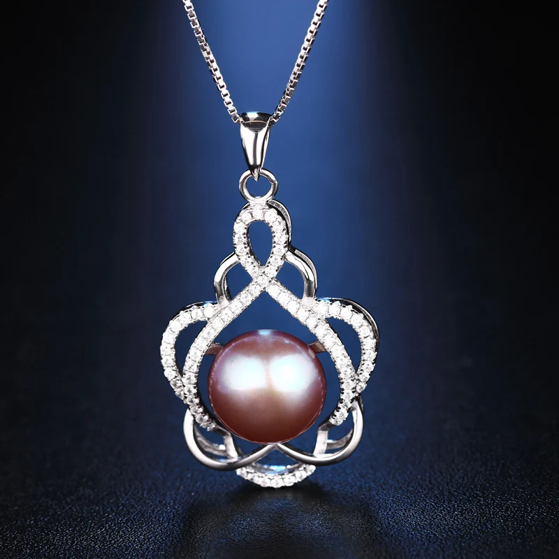 Dainashi 925 серебро настоящей жемчужиной кулон fine jewelry блестящий цветок благородный
