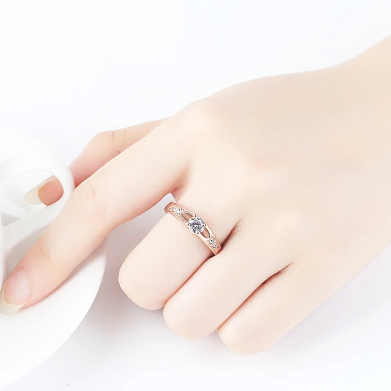 Горячее предложение 1 шт. розовое Золотое кольцо из сплава с кристаллами