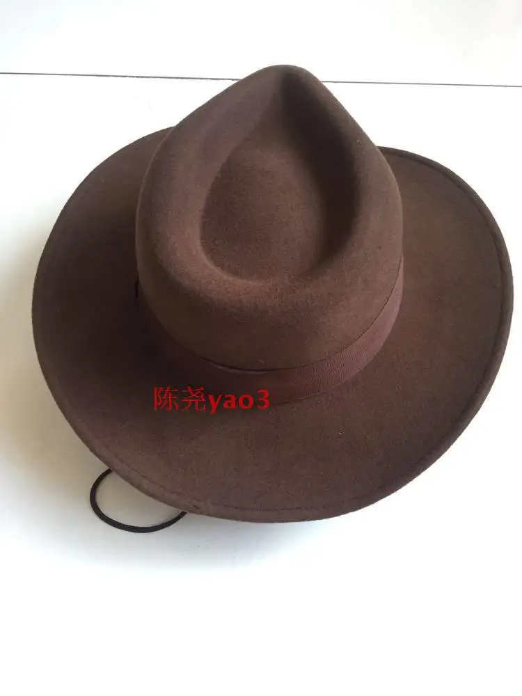 Мужская фетровая шерстяная шляпа для взрослых шерстяные ковбойские шляпы с
