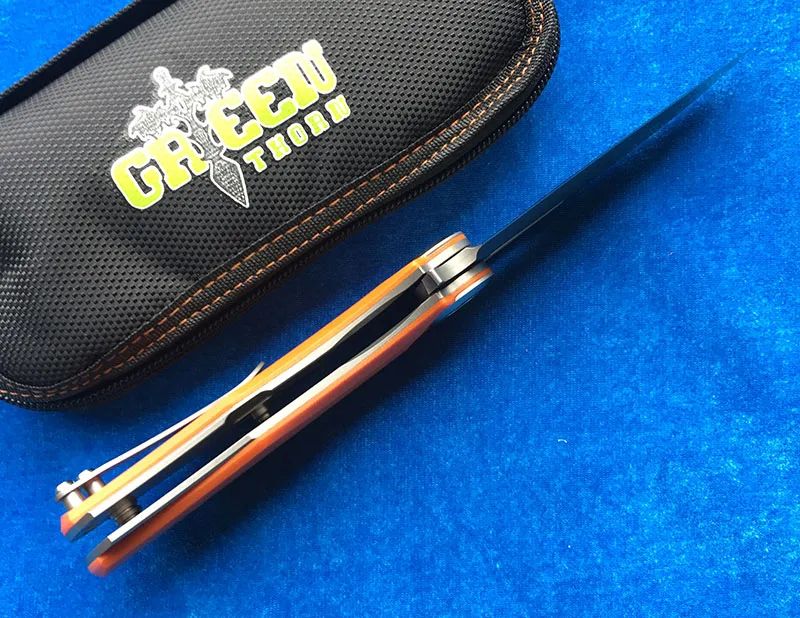 Складной нож Green thorn made Dark Flipper D2 blade G10 титановая ручка для выживания охоты