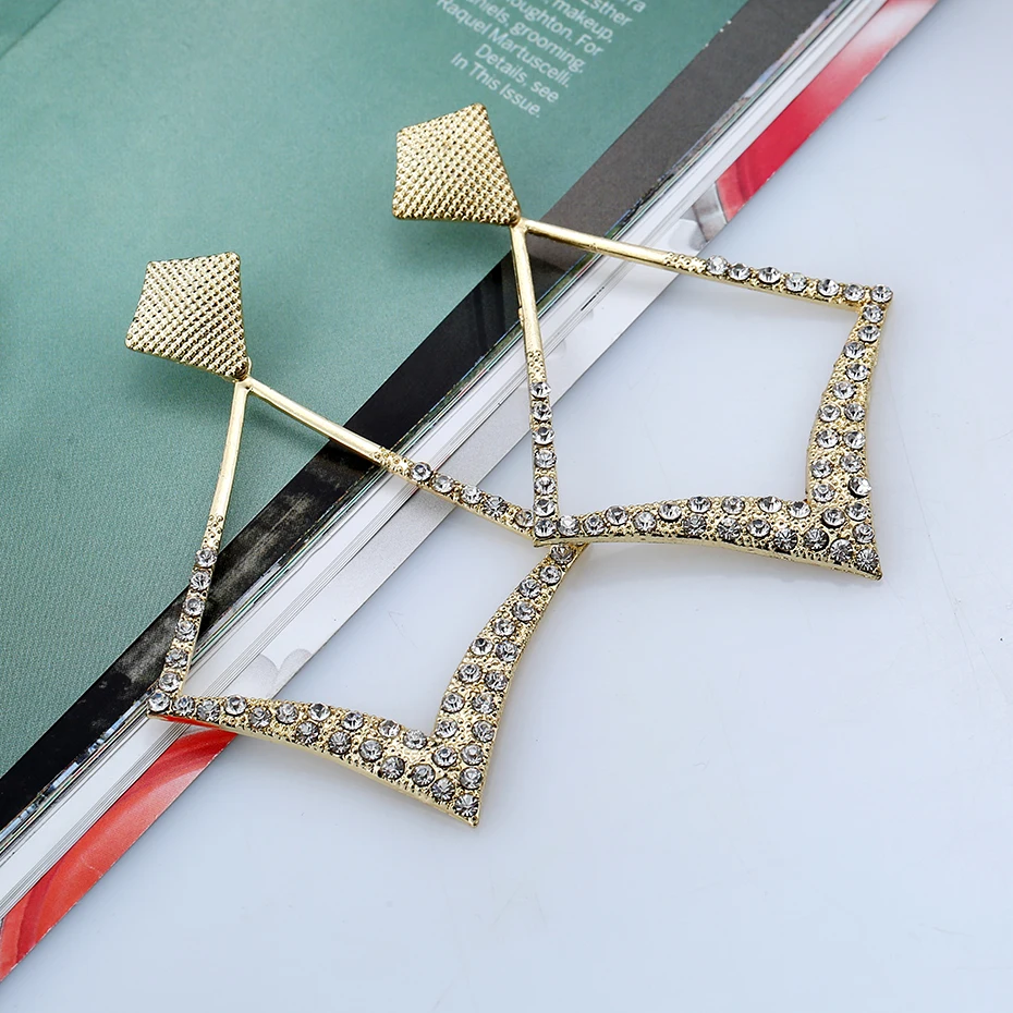 MIDOJEWELRY богемный падение длинные большой сплава моды Стразами серьги для женщин