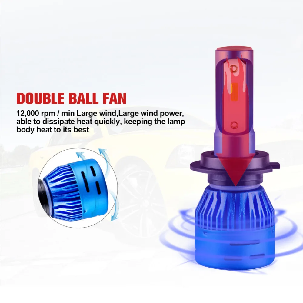 2Pcs LED H1 Car Bulb H7 H11 12V 6500K COB/DOB Lamp For Mazda Tribute/3/6/Millenia/Miata/MX-3/Protege/ MX-5/B2200 | Автомобили и