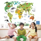 ZOOYOO Настенная Наклейка с изображением животных, карты мира, гостиной, спальни, офиса, украшение для дома, настенная наклейка, художественная роспись сделай сам, художественное оформление на стену в офисе