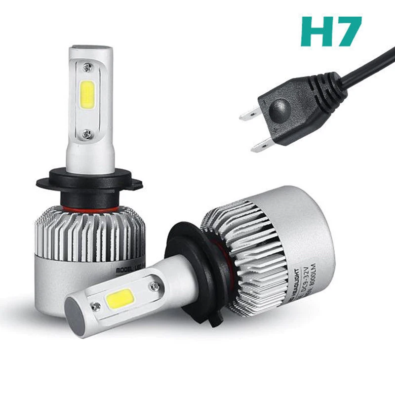 S2 H7 Fari светодиодный 2X36 W 6000K 3000K 8000K автомобили 8000LM 12V COB Lampadine 2 lati Diodi Bianco Sostituire Le Parti