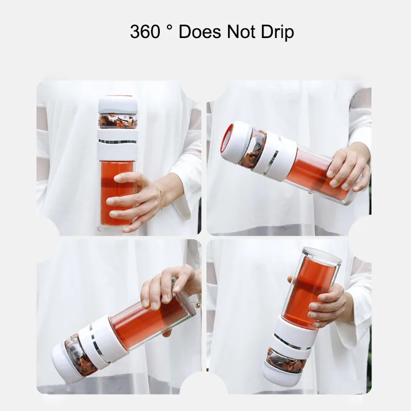 450 мл Galss кружки с двойными стенками герметичный бизнес чай бутылка портативный