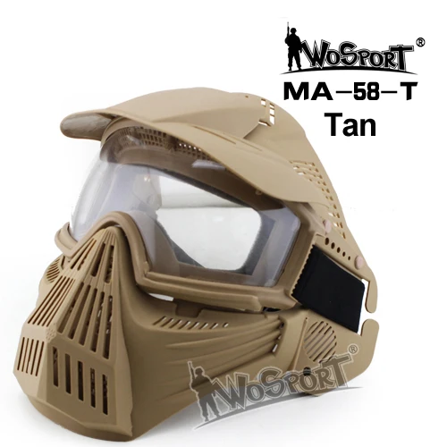 tan Армейская Военная страйкбольная маска пейнтбольная маска с линзой дышащая CS охотничья защитная маска Пейнтбольные аксессуары - Цвет: tan