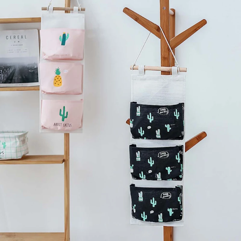 Новая настенная сумка для хранения в скандинавском стиле 3 кармана косметическая