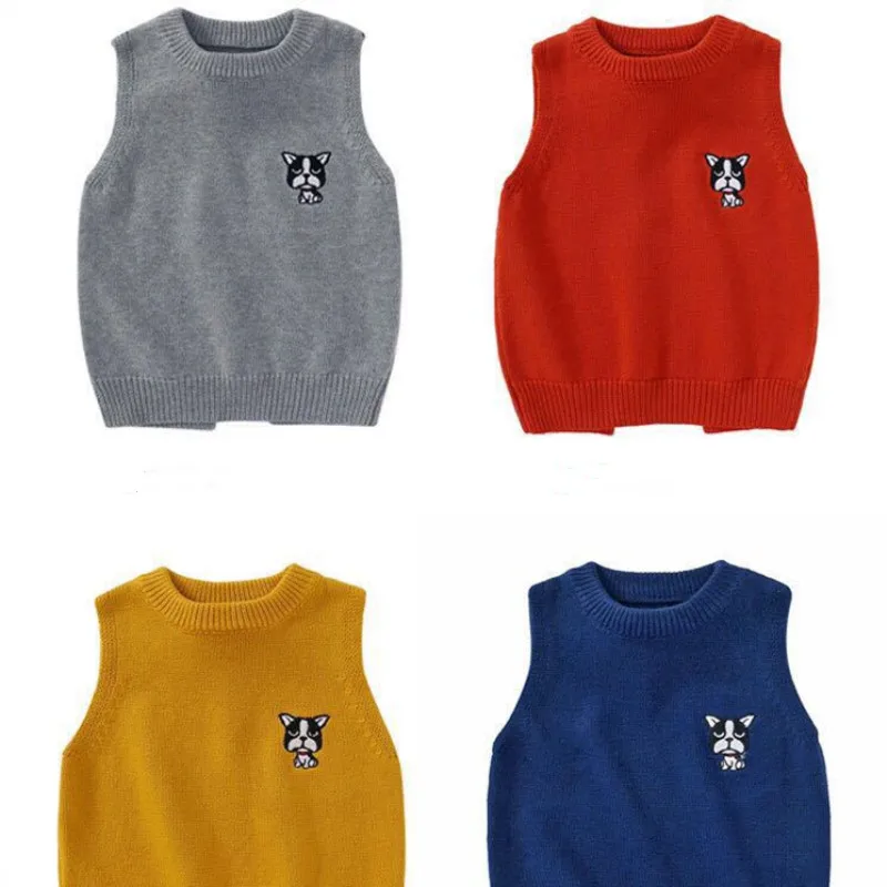 Детский свитер ребристый жилет для мальчиков без рукавов с героями мультфильмов