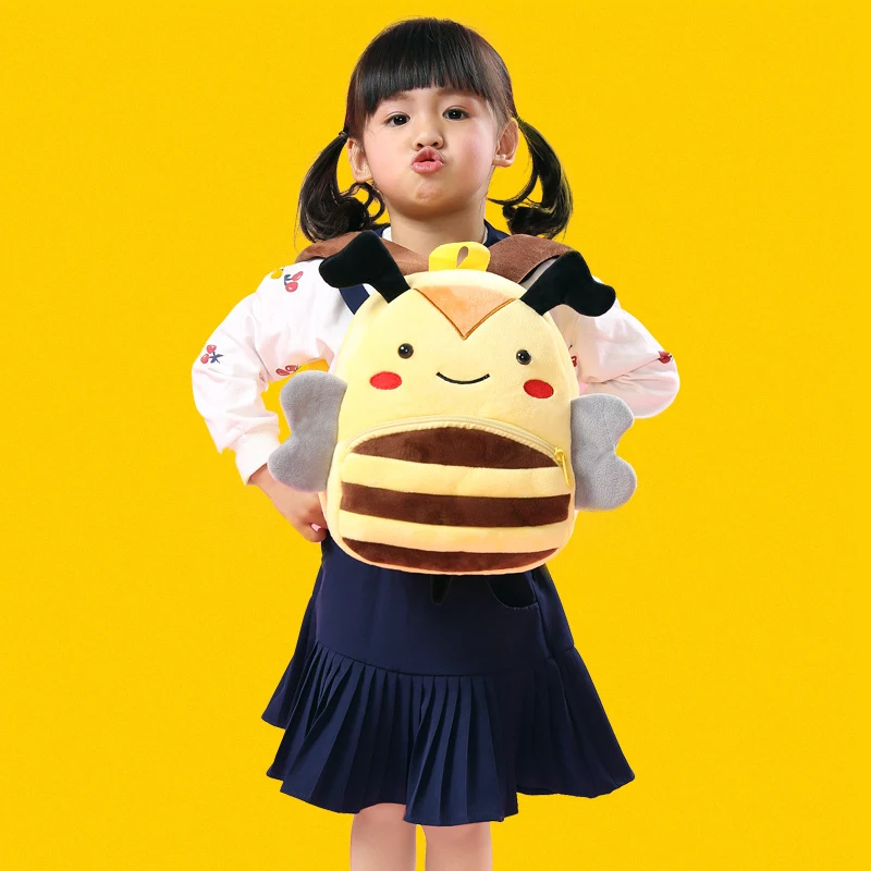 Плюшевые Детские рюкзаки с мультяшным животным детские милой Пчелкой для