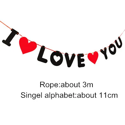 I Love You Свадьба День святого Валентина украшения баннер сердце я люблю тебя флаги Флаг День Рождения вечерние поставщики Баннер Висячие украшения Декор - Цвет: I Love You