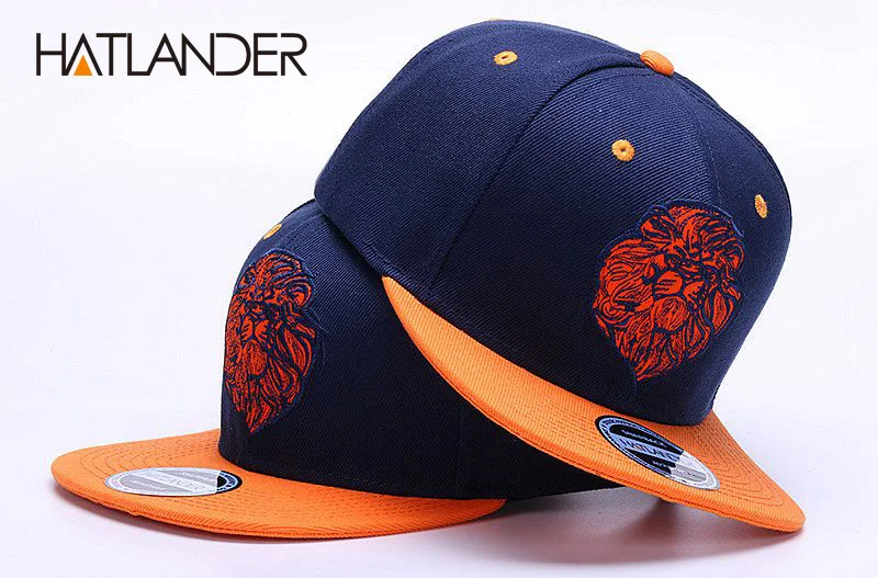 Высокое качество лев лицо вышивка snapback кепки Прохладный король хип-хоп шляпа для мальчиков и девочек