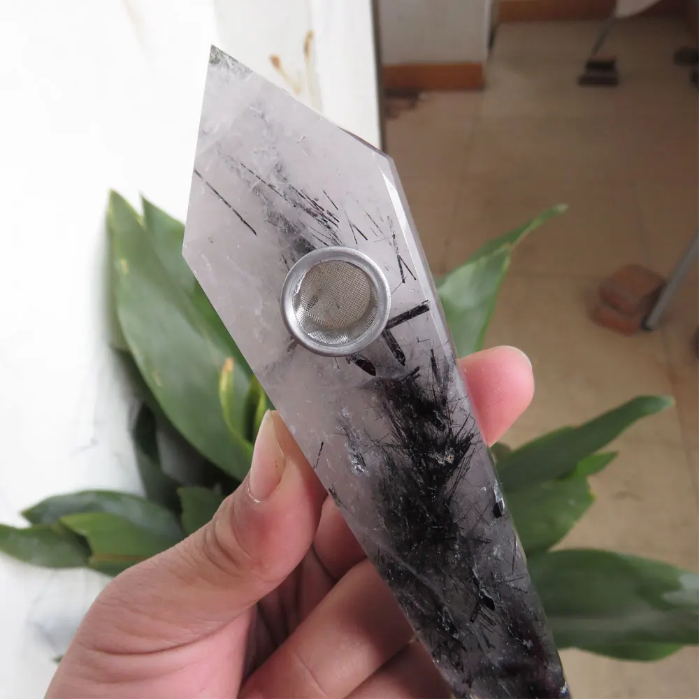 161 г Высокое качество 100% натуральный черный турмалин точечная палочка Кристалл