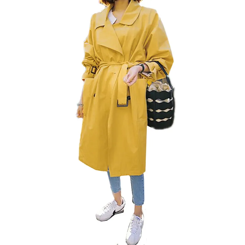 Ветровка женская до колена длинное тонкое пальто 2017 Весна Осень Корейская мода