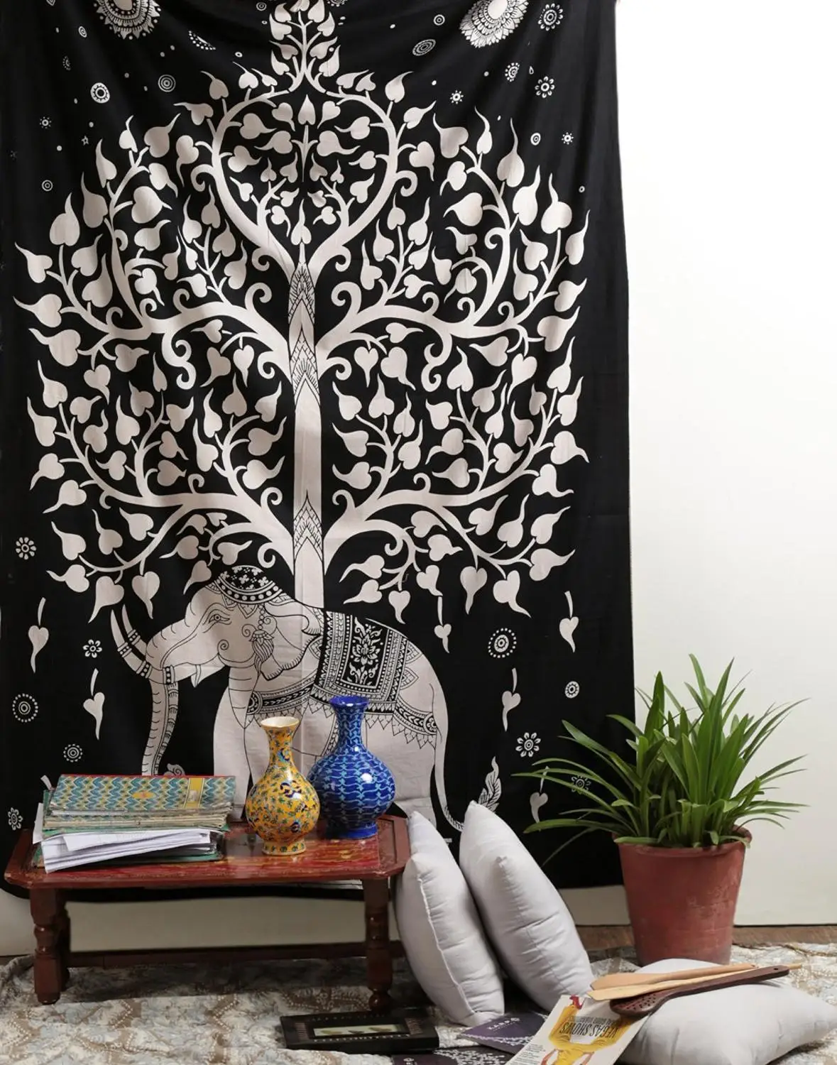 Новый Индийский Слон искусственное дерево Декор мандала пляжный коврик