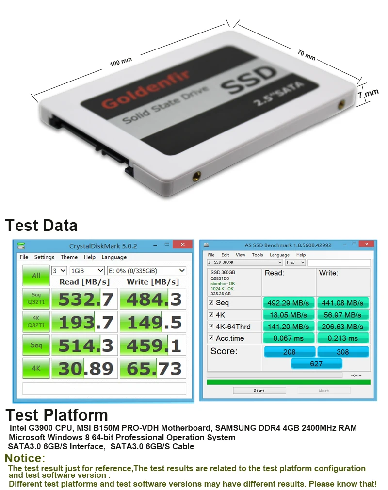 Goldenfir SSD 60 ГБ 120 240 1 ТБ HD SSD 360G 480G 960G ноутбук твердотельный накопитель 2,5 дюйма SATAIII SATAII SATAI SSD диск 2,5 для Тетрадь