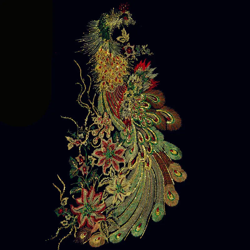 Peacook Аппликация Черная сетка блестки вышитые нашивки ткани патчи для одежды украшения пришить наклейки для одежды