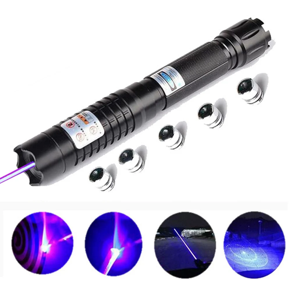 Сжигание синий лазерная указка фонарик смотровой факел 445nm 10000 м Фокусируемый Lazer