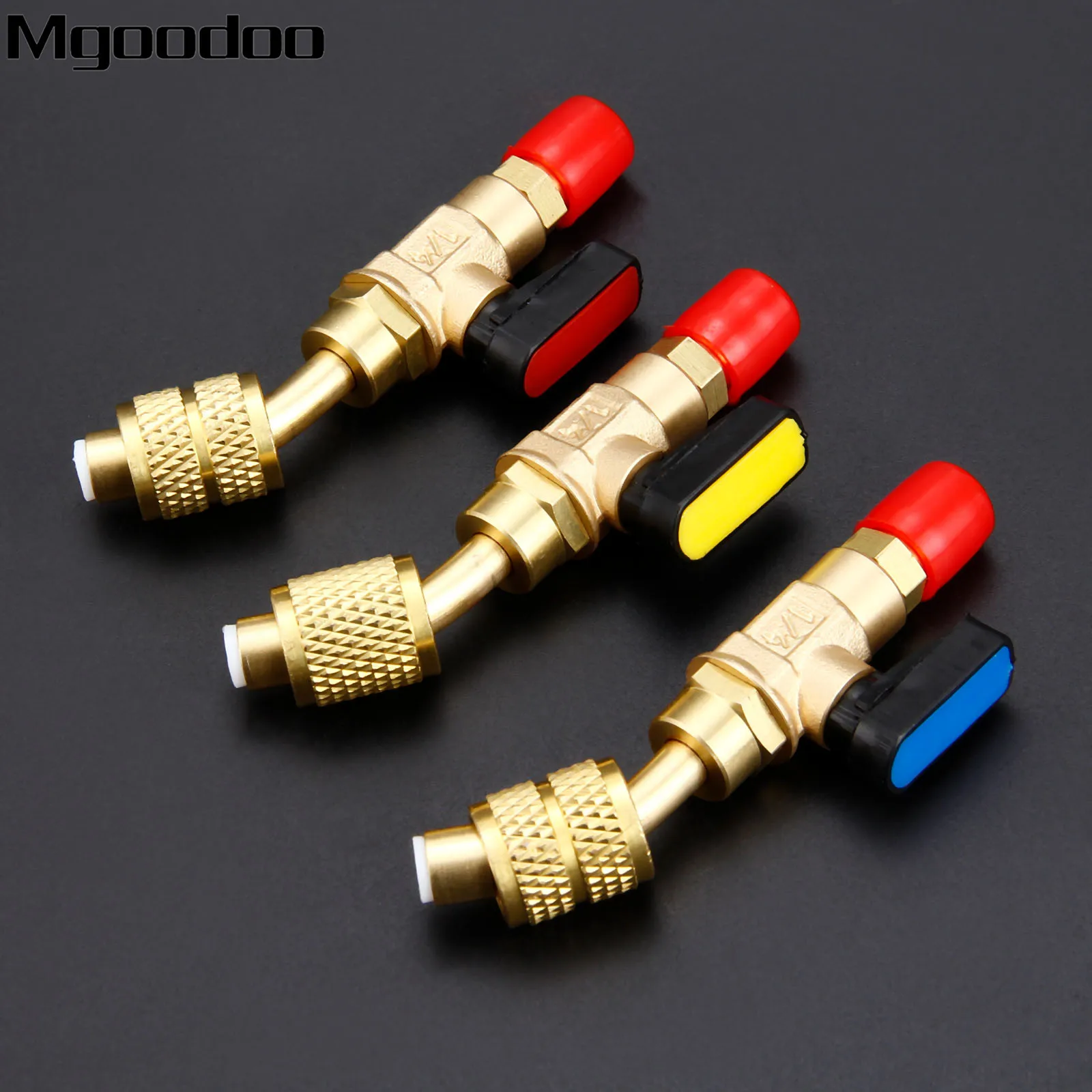 3 шт угловой ручной запорный шаровой клапан Адаптер 1/" 5/16" SAE для R22 R12 R410a зарядные шланги A/C HVAC хладагента Управление