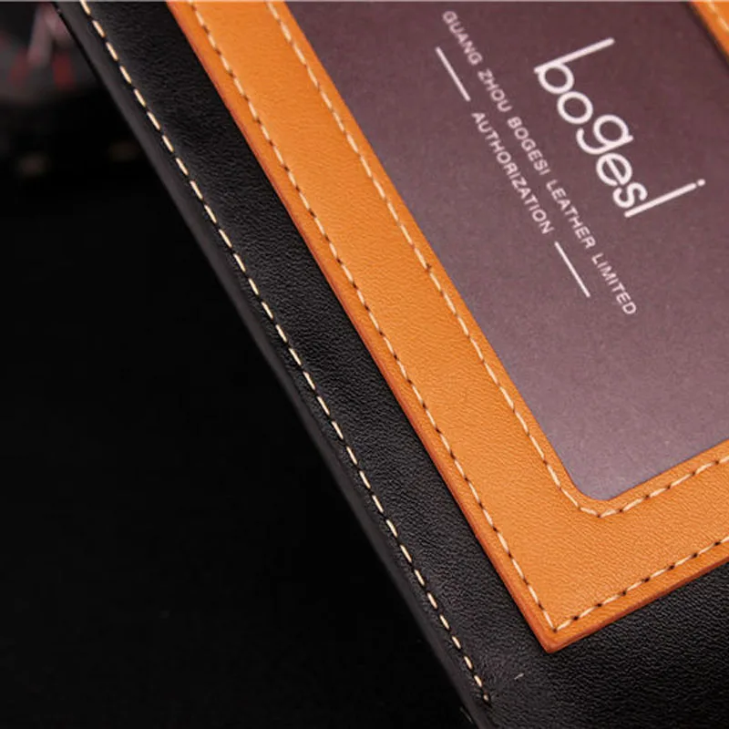 Мужские кожаные кошельки в полоску короткий дизайнерский кошелек черного и