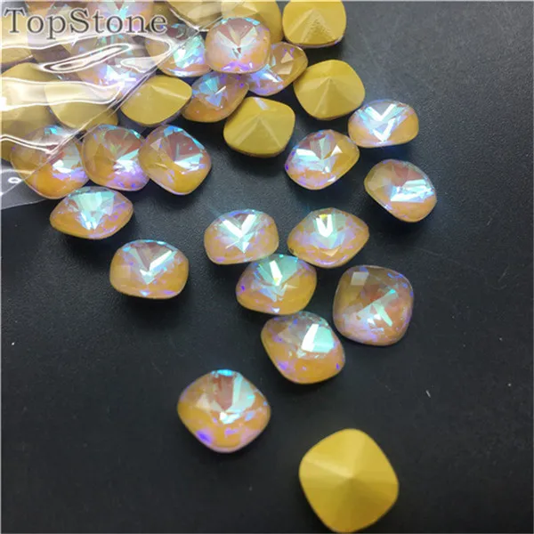 221MI topaz ab TopStone 8 10 12 мм K9 кристалл классический квадратный необычный камень смешанные цвета жир Квадратные Свободные Стразы для изготовления ювелирных изделий своими руками - Цвет: 221MI topaz ab