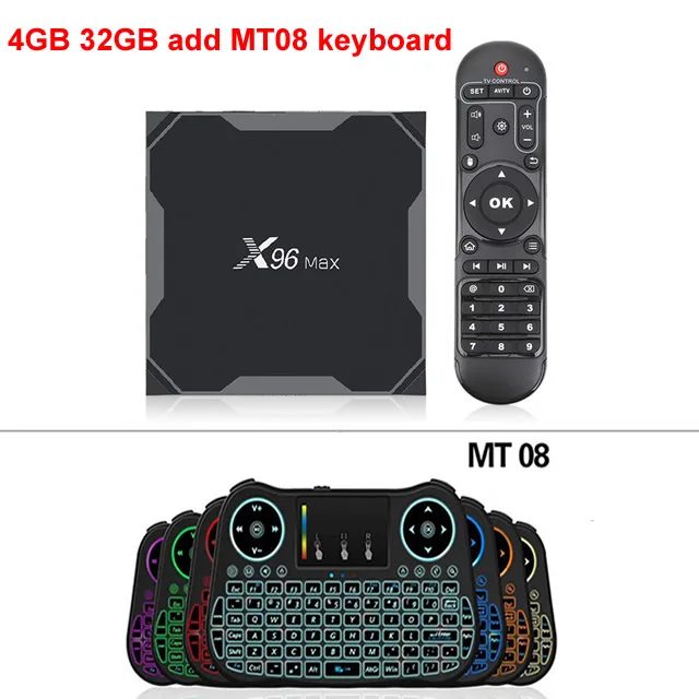 4GB 32GB and MT08 Подлинная X96 MAX Smart tv Box Amlogic S905X2 Android 9,0 LPDDR4 4 Гб ОЗУ 64 Гб ПЗУ 2,4G/5G двойной wifi 1000M Lan BT 4K медиаплеер - Цвет: 4GB 32GB and MT08