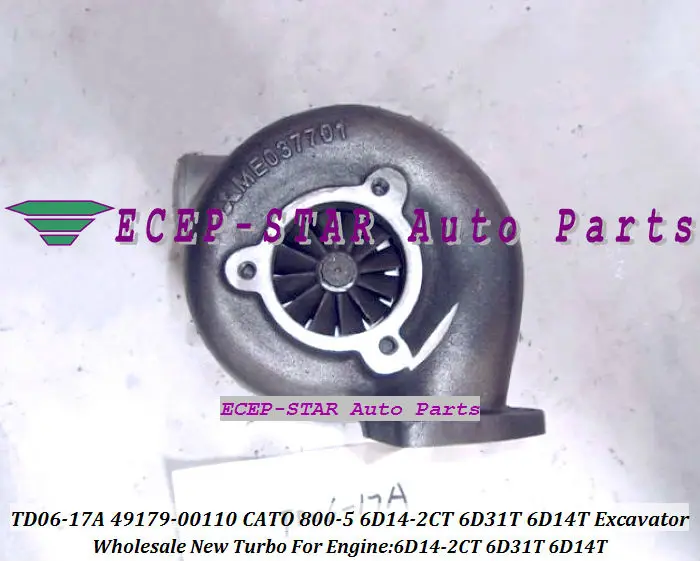 TD06-17A 49179-00110 ME037701 турбо с масляным охлаждением для Mitsubishi Fuso Truck Komatsu SK07-2 Kato HD770SE 880SE