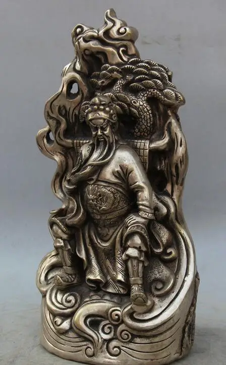 Подробнее о 14 &quotКитайское серебряное сиденье guan Gong Yu Бог войны рыцарь общая