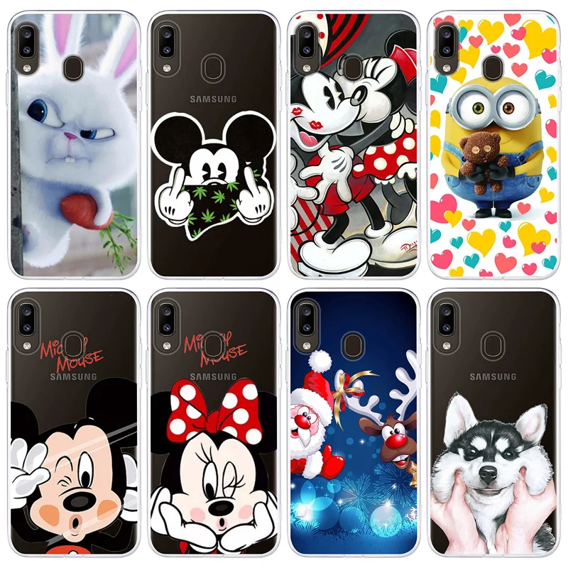 Transpatrent Silicone Case for Samsung Galaxy A90 A70 A50 A40 A30 A20 A10 Cute Mickey phone case |
