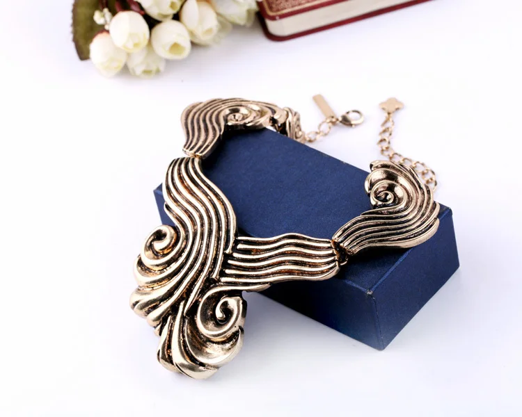 Ожерелье-чокер Винтажный Золотой Цвет для женщин модные массивные длинные