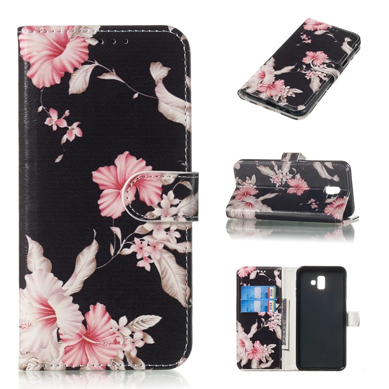 Marble Leather Wallet Case For Huawei P30 Pro Samsung S10 S10e J4 J6 plus A7 A9 2018 Honor 10 Lite Stone Flower Butterfly 1pcs |