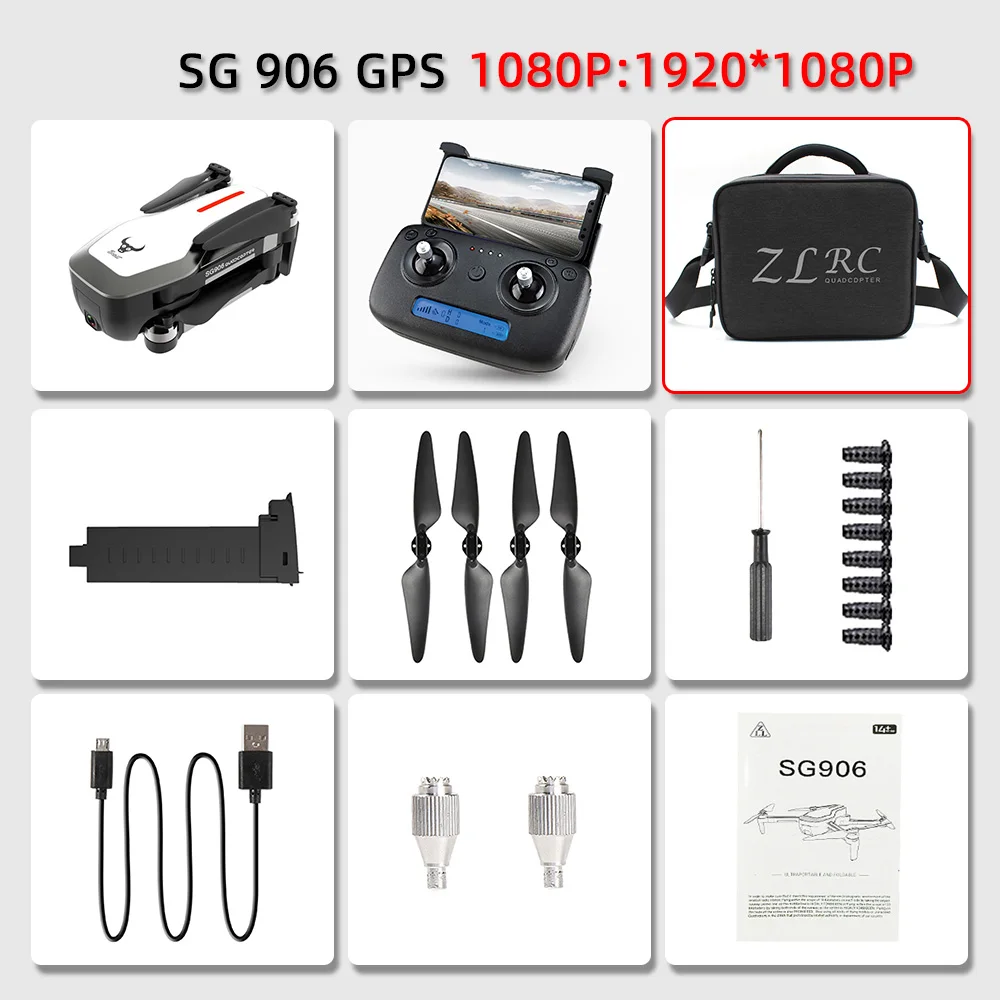 1080P white bag Дрон Дроны с камерой hd RC Дрон gps вертолет Квадрокоптер 4K Профессиональный Дрон игрушки профессиональные селфи бесщеточный - Цвет: 1080P white bag