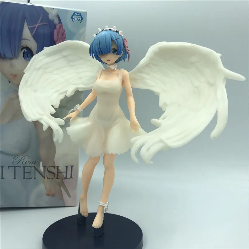 Аниме Re: жизнь в другом мире от zero Angel wings Rem Прозрачное платье ПВХ фигурка Милая Rem модель игрушки 23 см