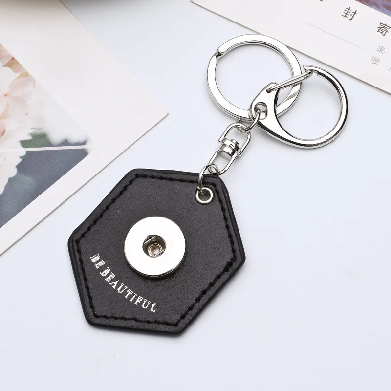 Трендовая 8 видов цветов цепочка для ключей ромбовидная Кнопка брелок кожаный