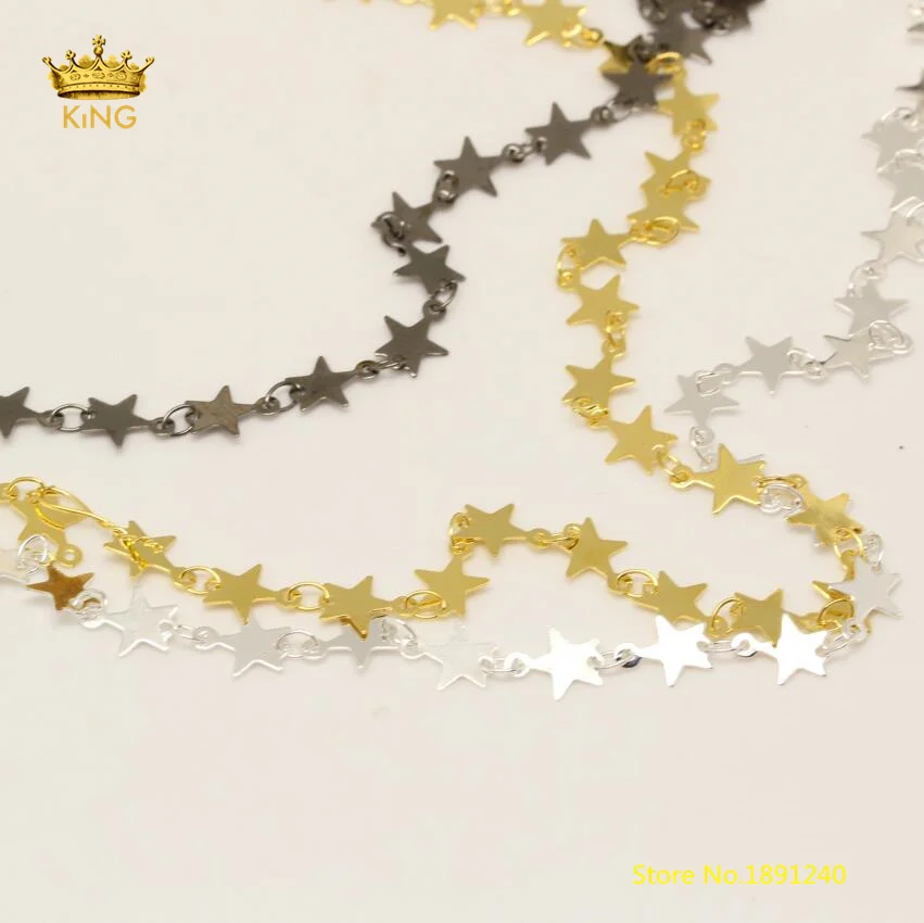 Медные цепочки Beauty Chokers Star 5 метров 6 мм подвески со звездами