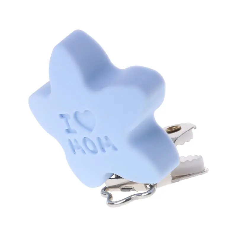 Baby Pacifier Clip Star Silicone Teether Safe Holder Saliva Towel Support Anti Fall Cute Clips Infant Feeding Dummy Soother Clip