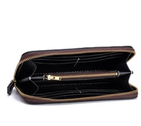 Handmade Genuine Leather Wallets Carving Red-crowned Crane Bag Purses Women Men Clutch Vegetable Tanned Leather Wallet
