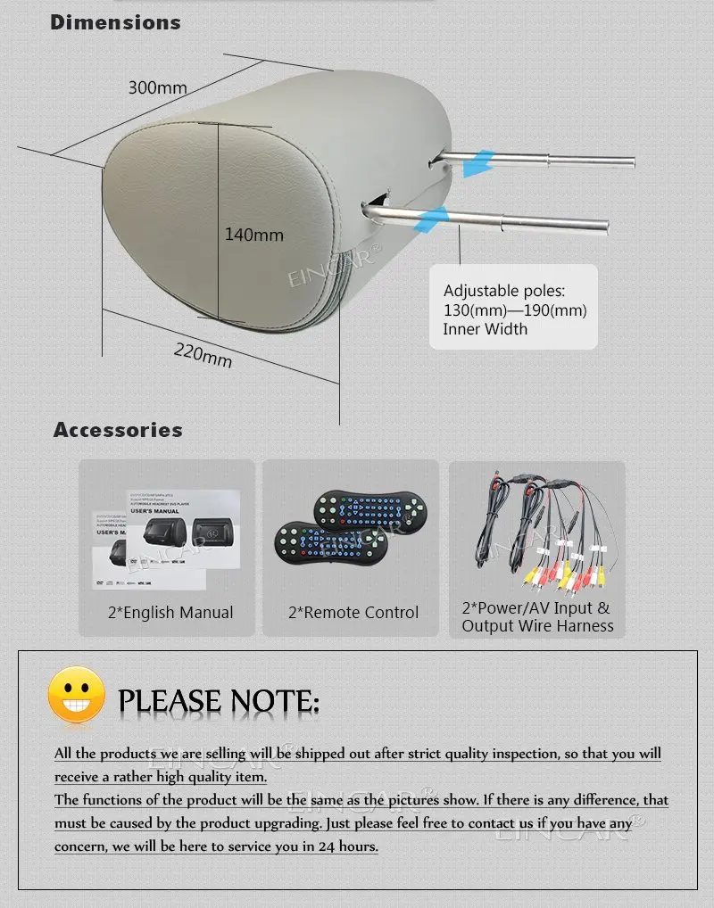 9 дюймовый цифровой дисплей экран подголовник Автомобильный CD dvd-плеер серый