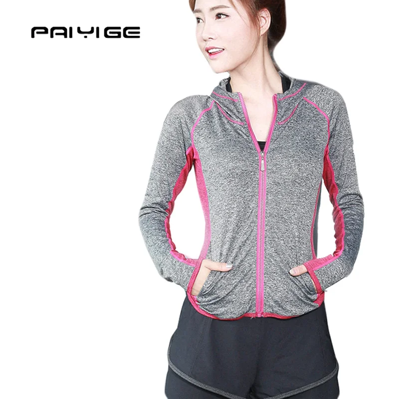 Женские спортивные костюмы с высокой эластичностью куртка капюшоном и длинными