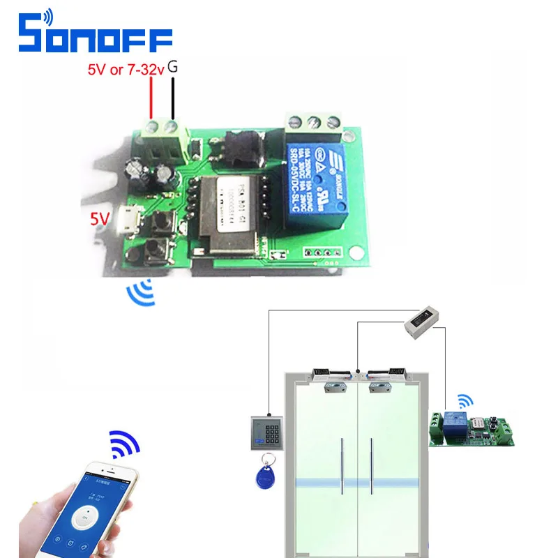 Sonoff умный пульт дистанционного управления DIY дистанционный беспроводной переключатель универсальный модуль 1ch DC 5 в 12 В 32 В Wifi переключатель таймер для умного дома