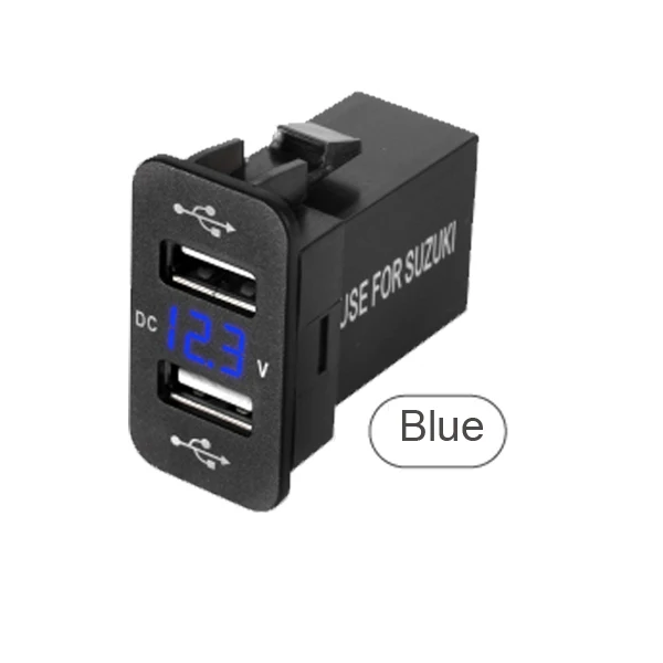 Blue AC/DC 12-24V Dual USB Автомобильное зарядное устройство энергия Зарядное устройство для автомобиль Suzuki аксессуары с USB подключением 4.2A для IOS/Android/iPad/MP3/gps электронный с 2 портами(стандарт Порты и разъёмы - Название цвета: Blue