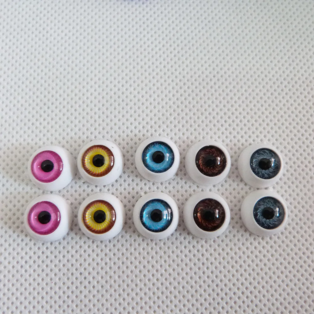 50pcs/lot 12mm flat back round plastic toy animal eye beads for diy doll accessories--color option | Игрушки и хобби