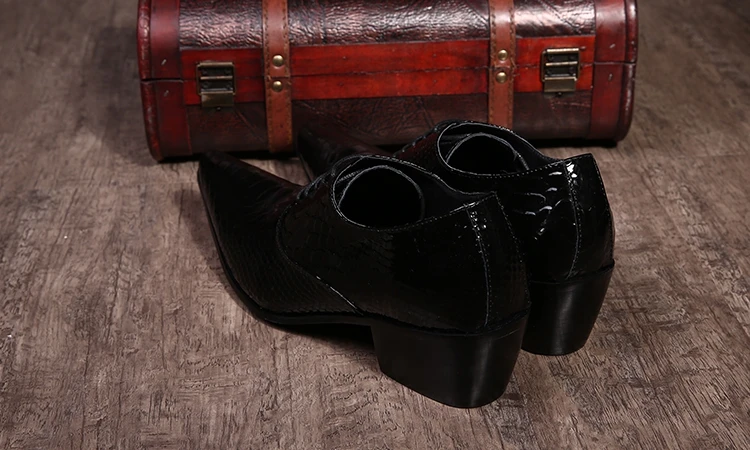 Zapatos hombre/Мужская обувь свадебные туфли на высоком каблуке с острым носком Черная