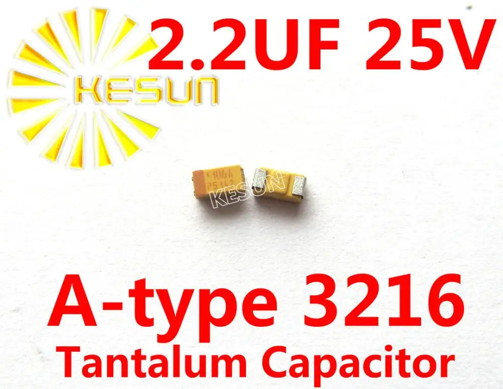 

2.2UF 25V A type 1206 3216 225E SMD Tantalum Capacitor TAJA225K025RNJ x100PCS Free Shipping