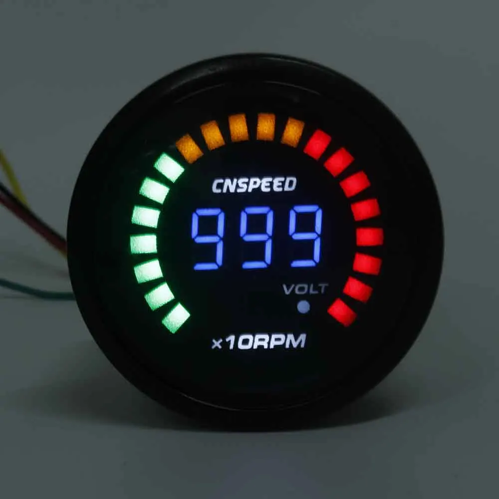 Автомобильный Тахометр CNSPEED 2 дюйма 52 мм 0 10000 об/мин цифровой Копченый тахометр с 20