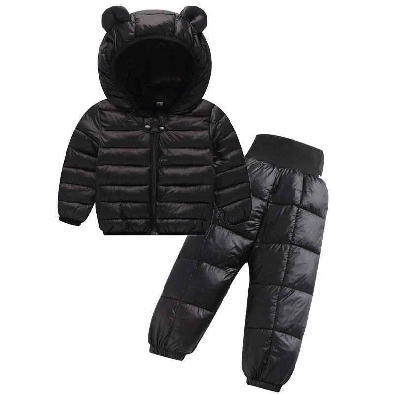Winter Baby Boys And Girls Clothing Sets Full Sleeve Warm Down Coat Pants 2 Pcs Suit For Kids Jacket Children Outerwer | Детская одежда