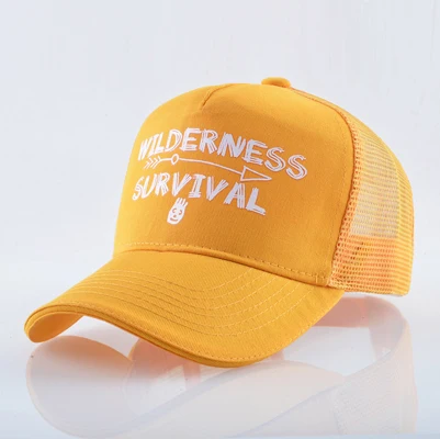 Мужские кепки Snapback летние дышащие сетчатые бейсболки женские кепка с надписью буквы хип хоп Кепка однотонный спортивная кепки - Цвет: Yellow