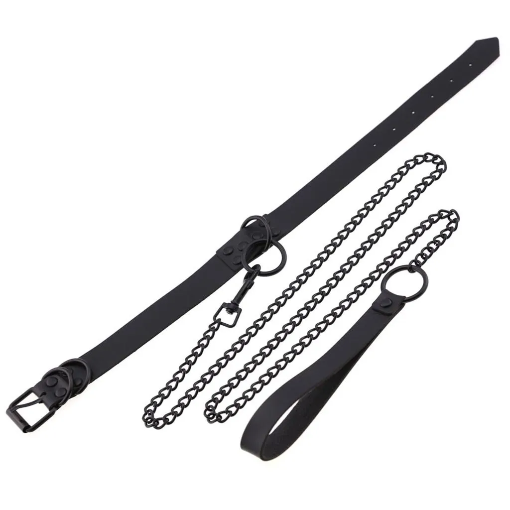 С О-образным вырезом Женская цепочка на ключицы; Черная кожа Пряжка колье-чокер аксессуары личность темно готический ветер кожаный черный# ZC